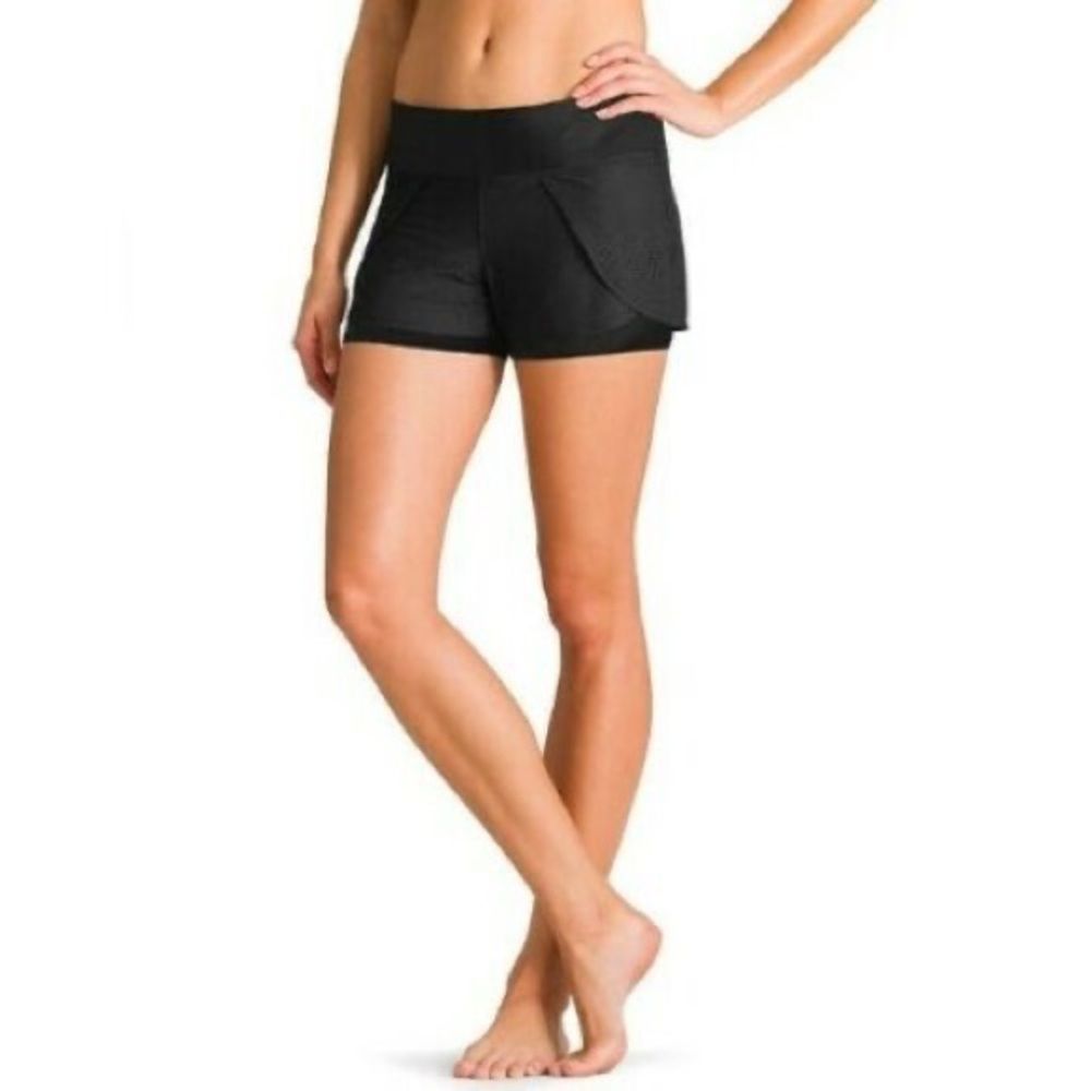 Athleta Black Athletic Layered Shorts